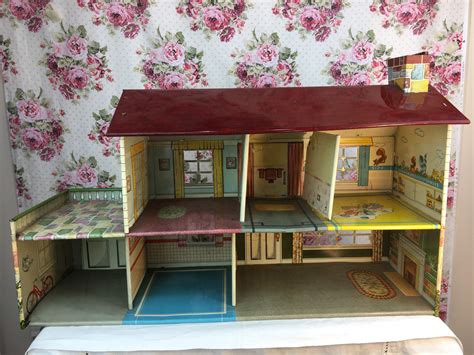 vintage tin doll houses 1950